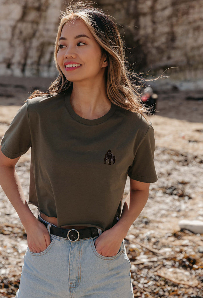 gorilla womens cropped t-shirt Big Wild Thought