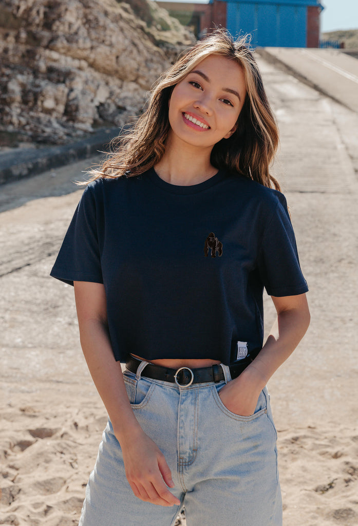 gorilla womens cropped t-shirt Big Wild Thought