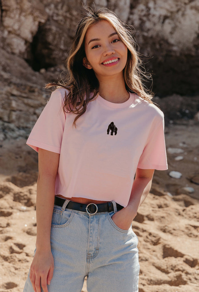gorilla womens cropped t-shirt Big Wild Thought