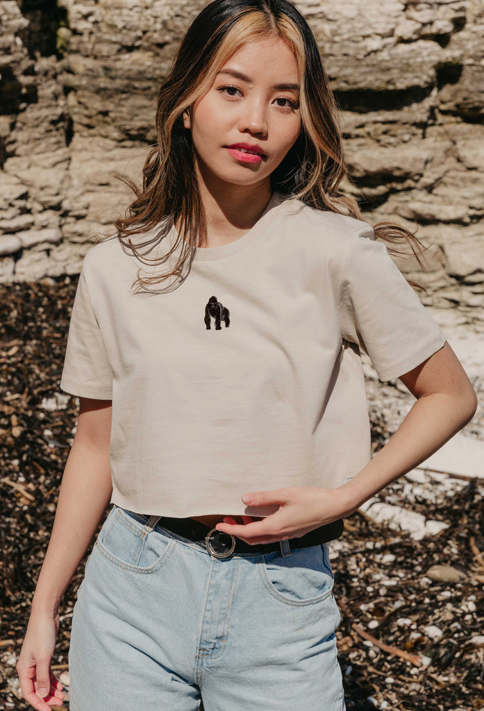 gorilla womens cropped t-shirt Big Wild Thought