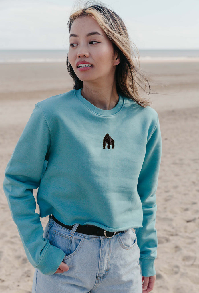 gorilla womens cropped sweatshirt Big Wild Thought