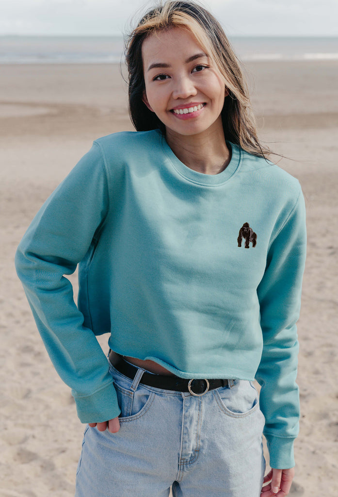 gorilla womens cropped sweatshirt Big Wild Thought