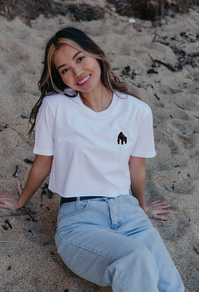 gorilla womens cropped t-shirt Big Wild Thought