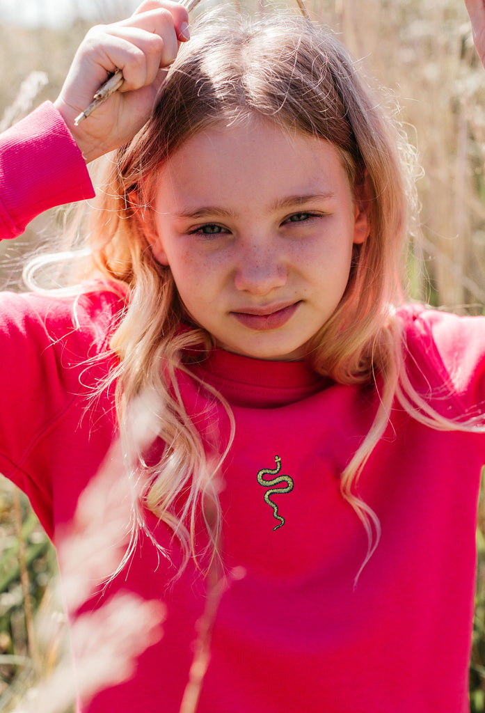 grass snake childrens sweatshirt Big Wild Thought