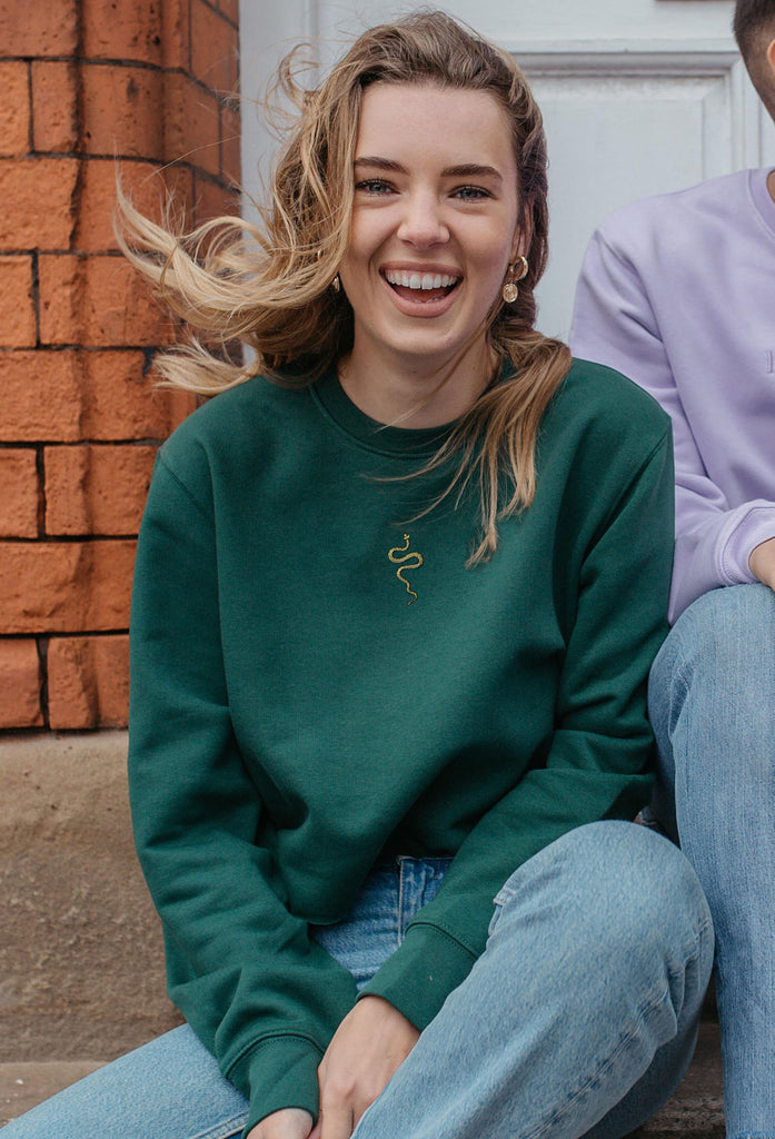 grass snake womens cropped sweatshirt Big Wild Thought