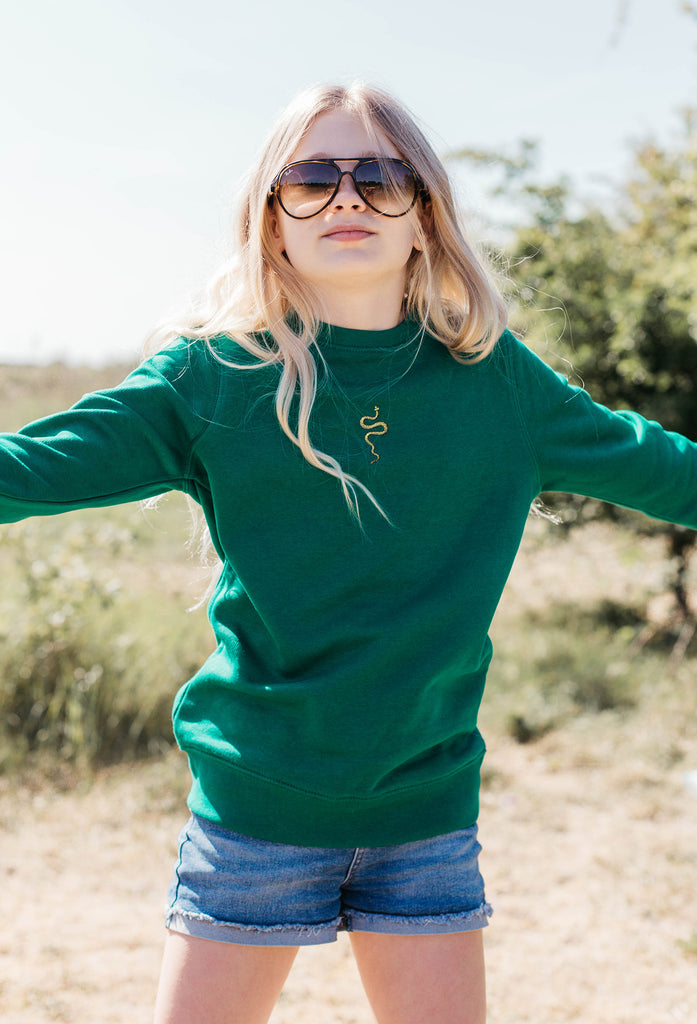 grass snake childrens sweatshirt Big Wild Thought