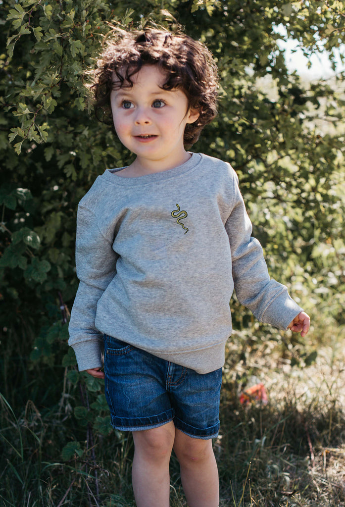 grass snake childrens sweatshirt Big Wild Thought