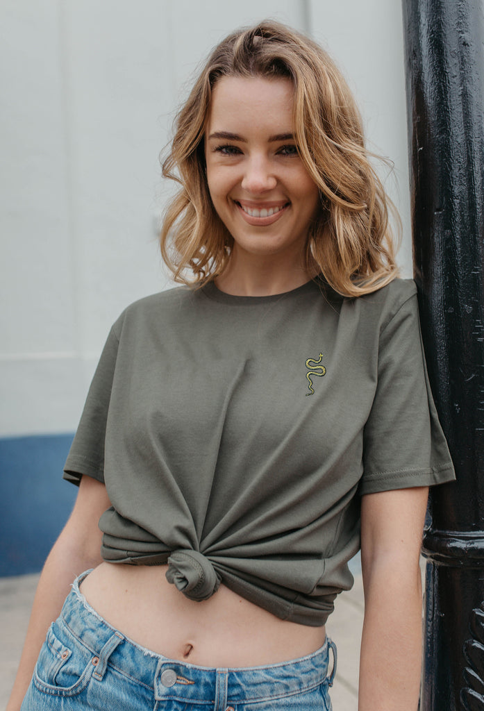 grass snake womens t-shirt Big Wild Thought