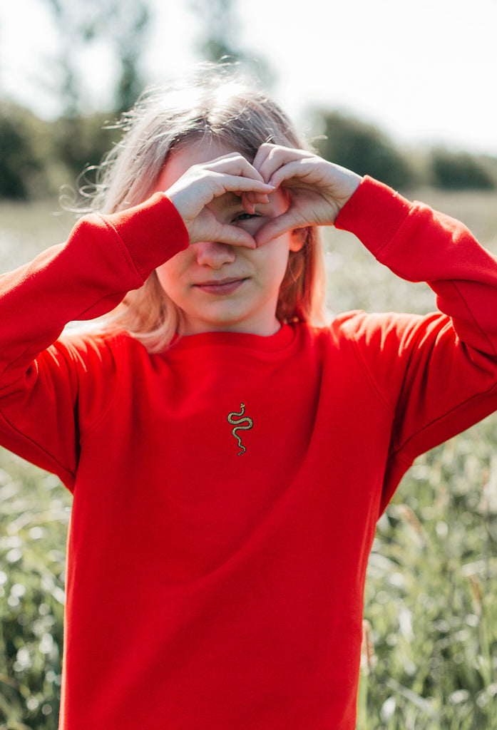 grass snake childrens sweatshirt Big Wild Thought