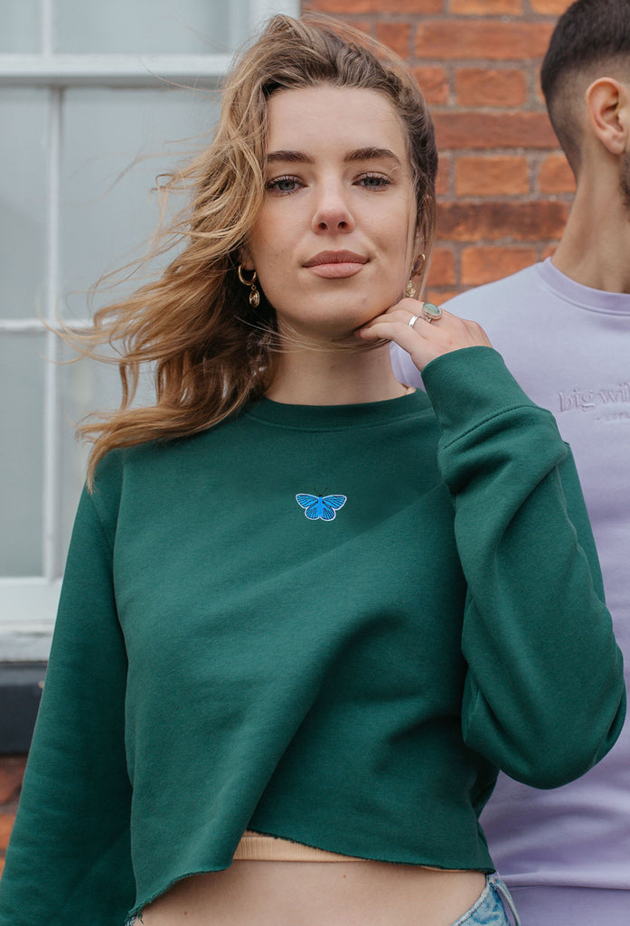 butterfly womens cropped sweatshirt Big Wild Thought
