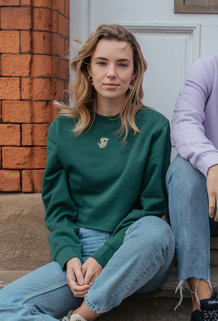 koala bear womens cropped sweatshirt Big Wild Thought