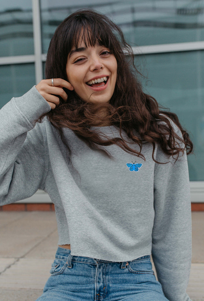 butterfly womens cropped sweatshirt Big Wild Thought