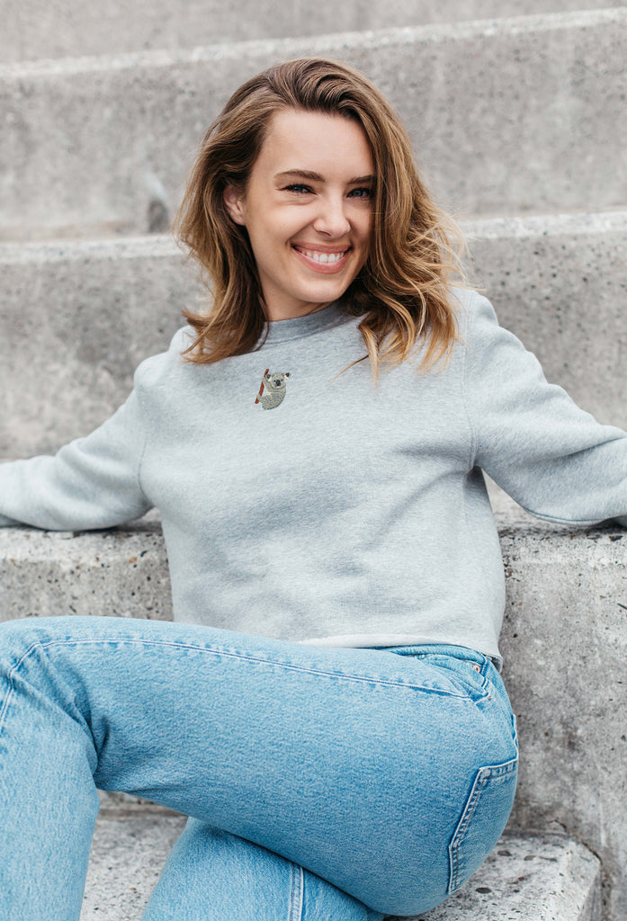 koala bear womens cropped sweatshirt Big Wild Thought