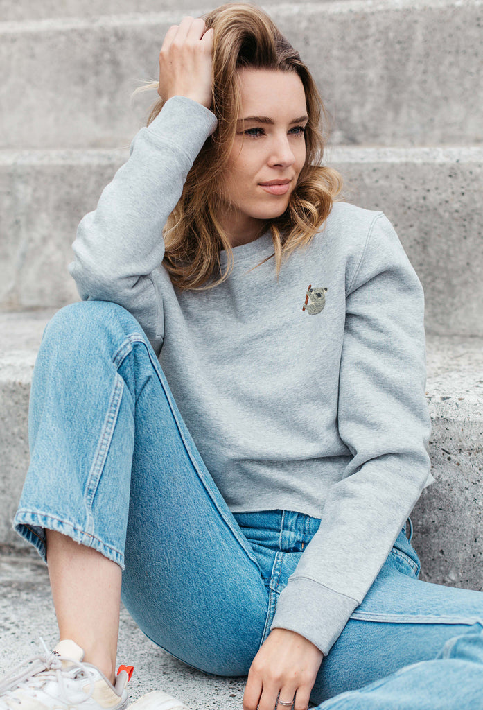 koala bear womens cropped sweatshirt Big Wild Thought