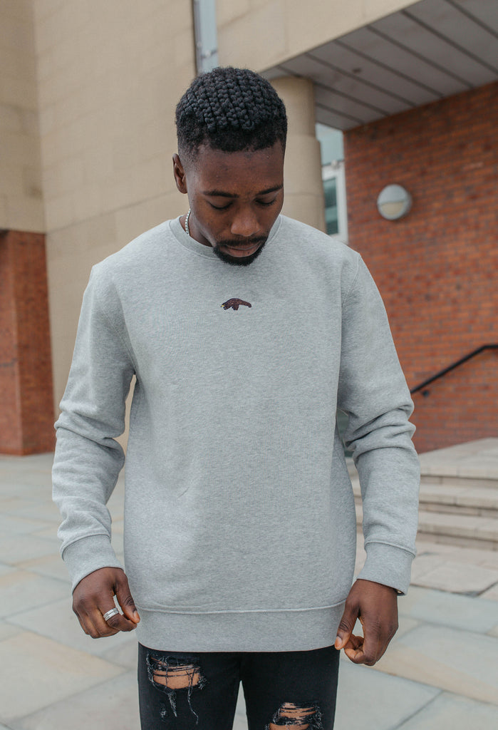 Pangolin Unisex Embroidered Organic Sustainable Sweatshirt Jumper Big Wild Thought