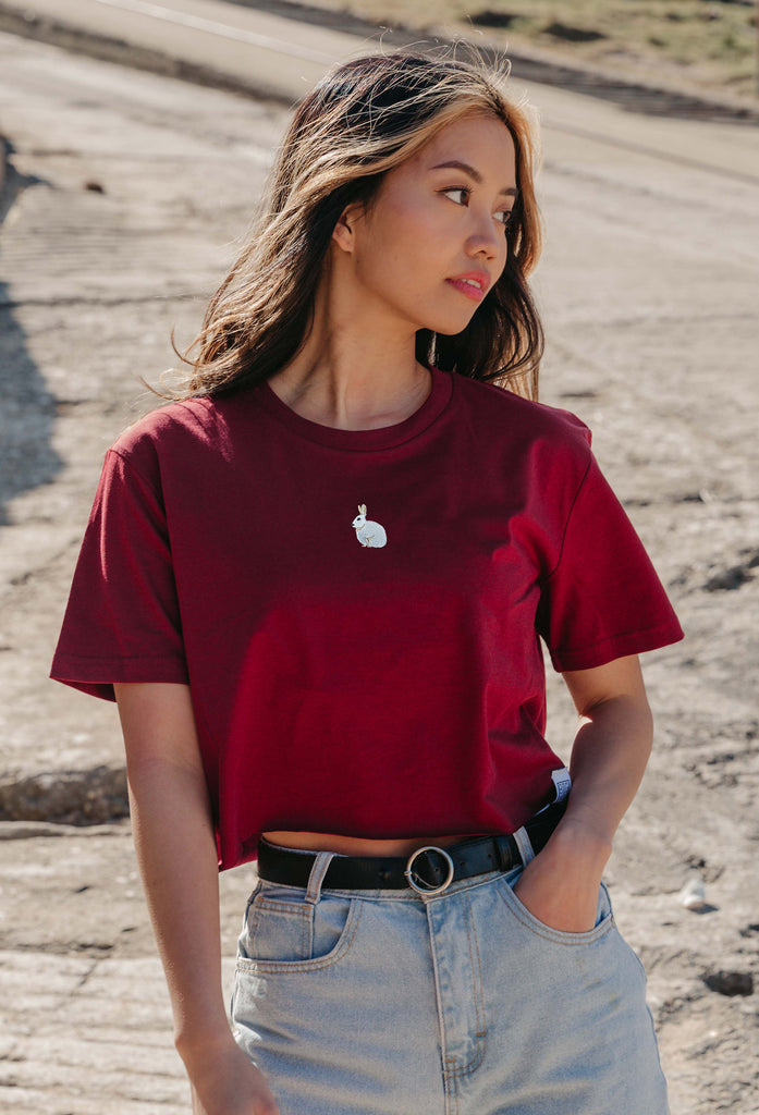 mountain hare womens cropped t-shirt Big Wild Thought