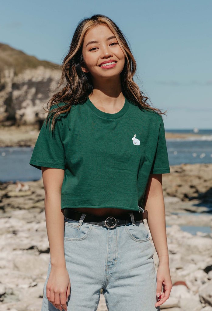 mountain hare womens cropped t-shirt Big Wild Thought