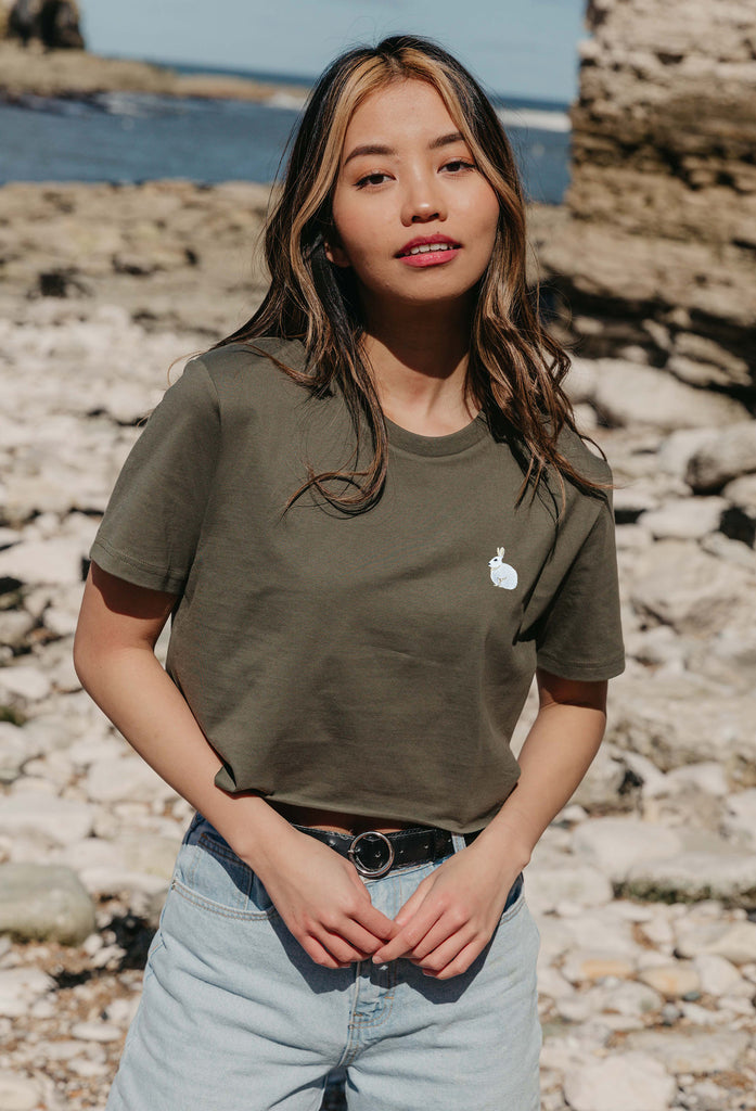 mountain hare womens cropped t-shirt Big Wild Thought