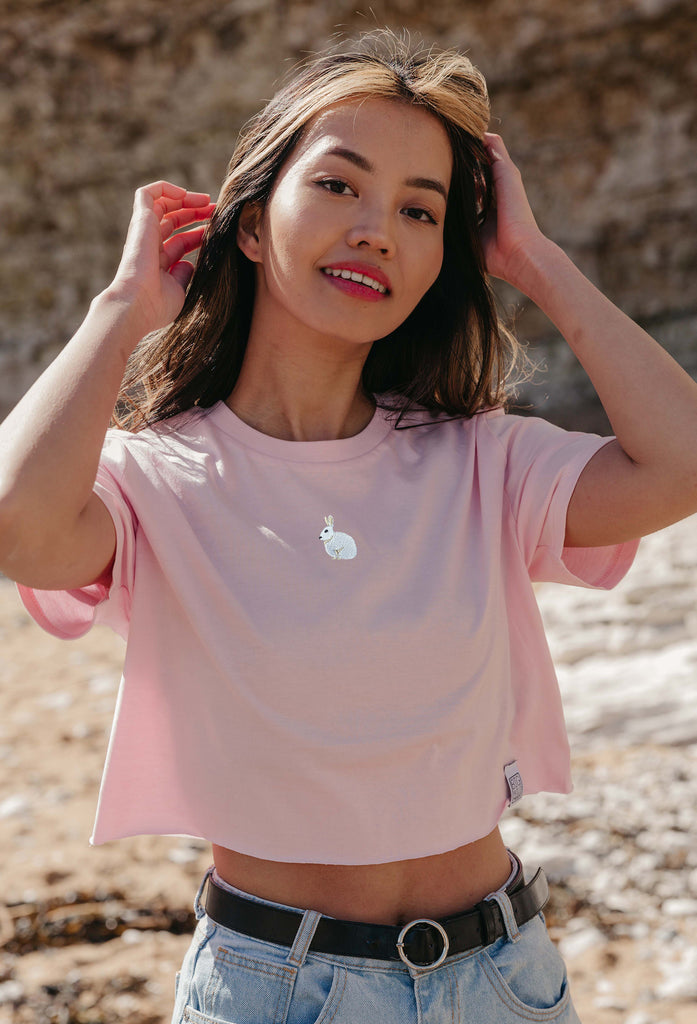 mountain hare womens cropped t-shirt Big Wild Thought