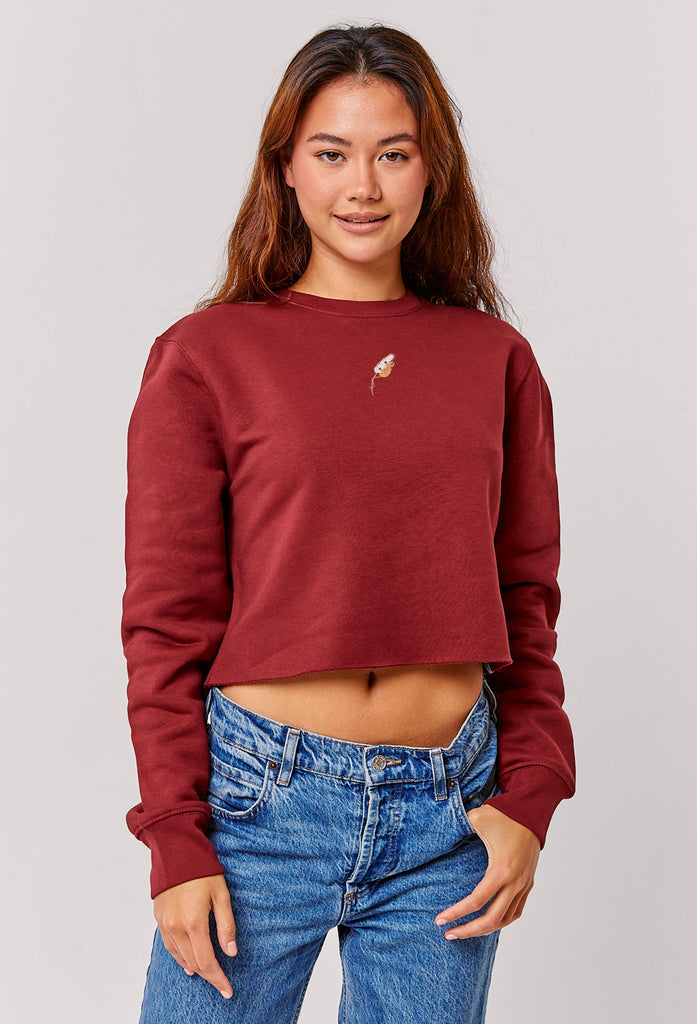 harvest mouse womens cropped sweatshirt Big Wild Thought