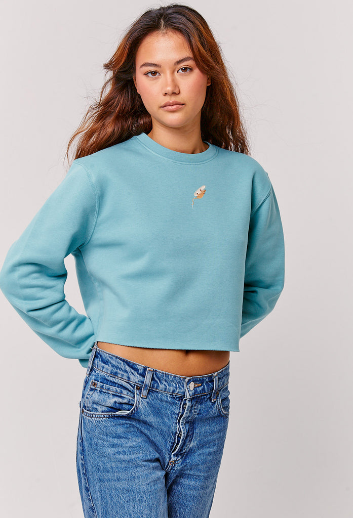 harvest mouse womens cropped sweatshirt Big Wild Thought