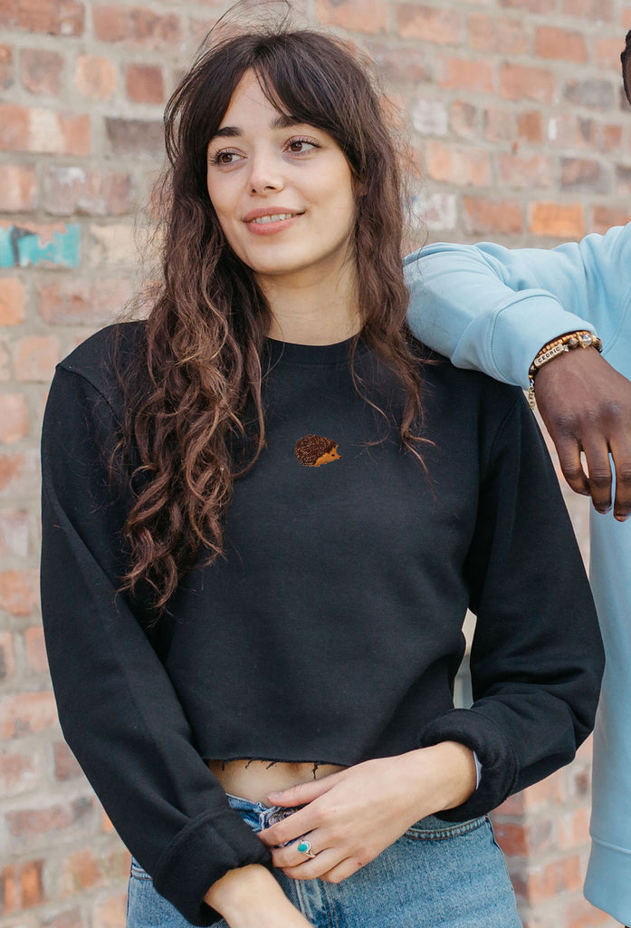 hedgehog womens cropped sweatshirt Big Wild Thought