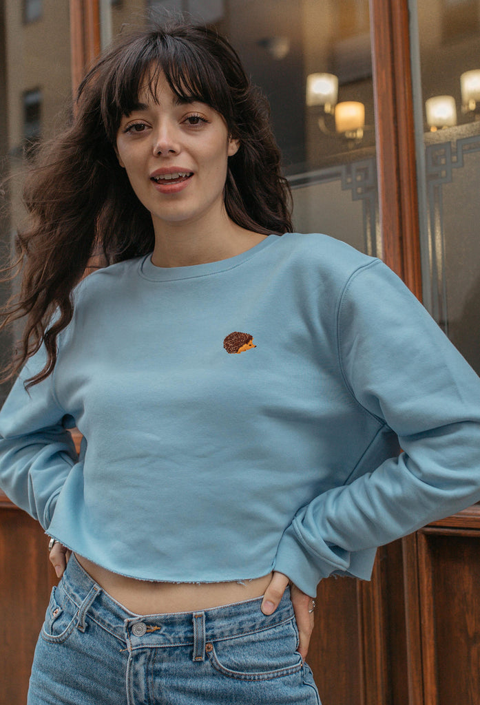 hedgehog womens cropped sweatshirt Big Wild Thought
