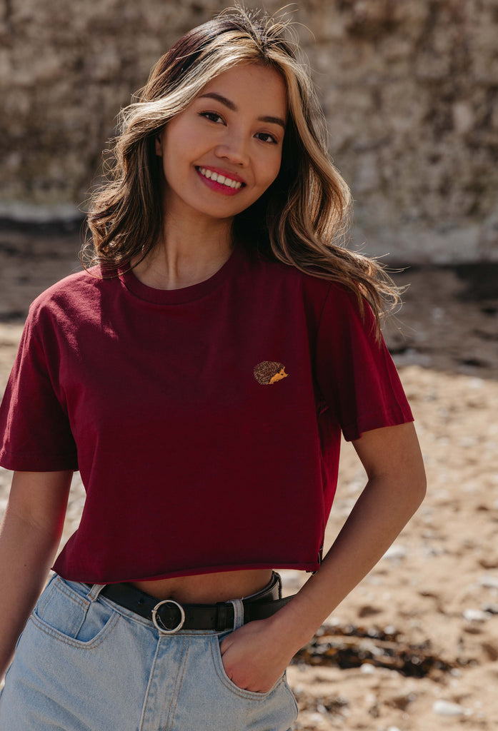 hedgehog womens cropped t-shirt Big Wild Thought