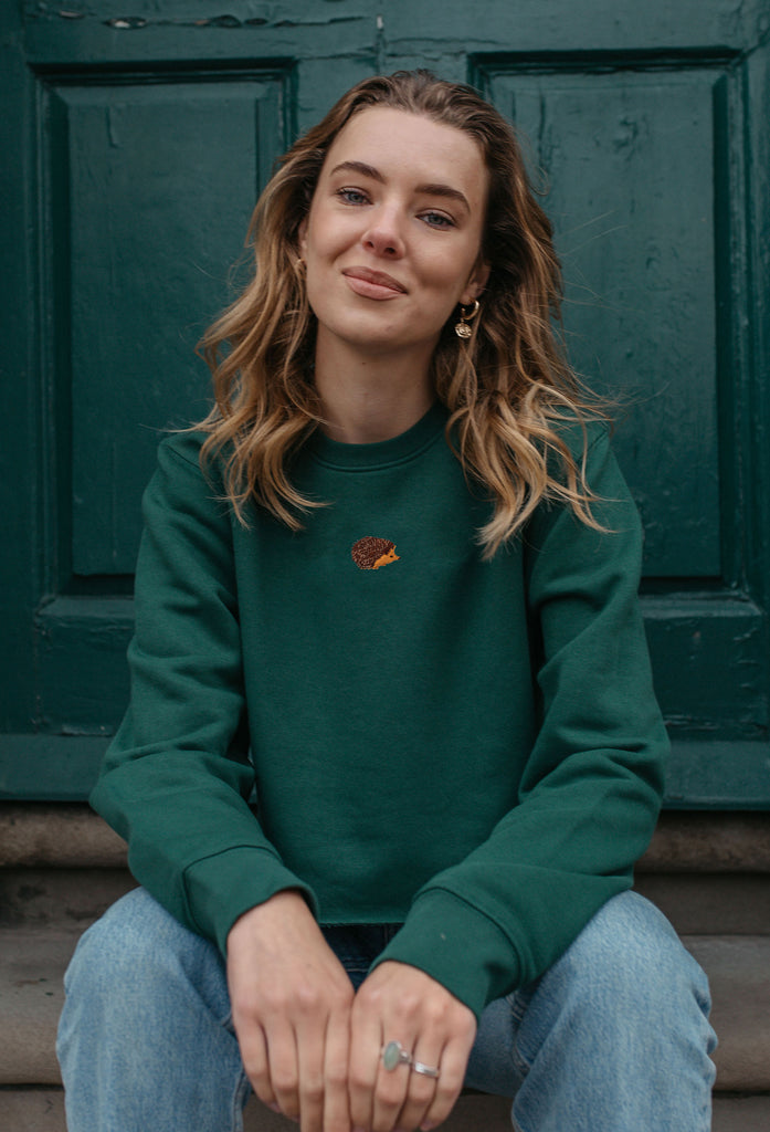 hedgehog womens cropped sweatshirt Big Wild Thought