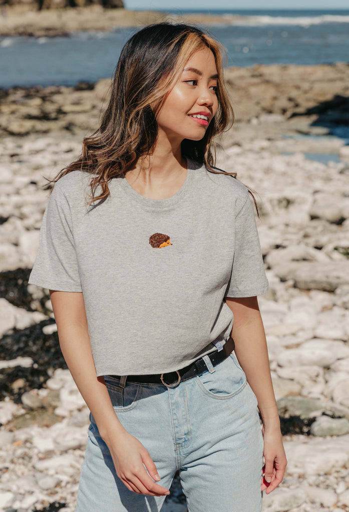 hedgehog womens cropped t-shirt Big Wild Thought