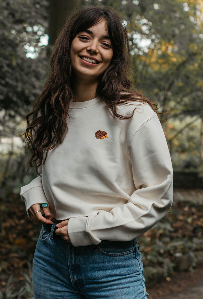 hedgehog womens cropped sweatshirt Big Wild Thought