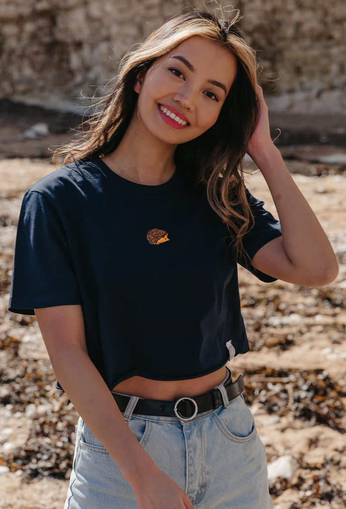 hedgehog womens cropped t-shirt Big Wild Thought