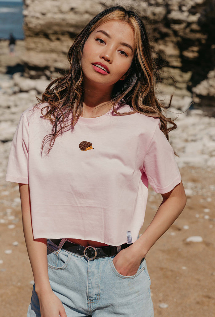 hedgehog womens cropped t-shirt Big Wild Thought