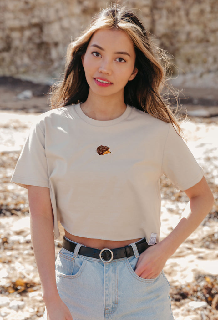 hedgehog womens cropped t-shirt Big Wild Thought