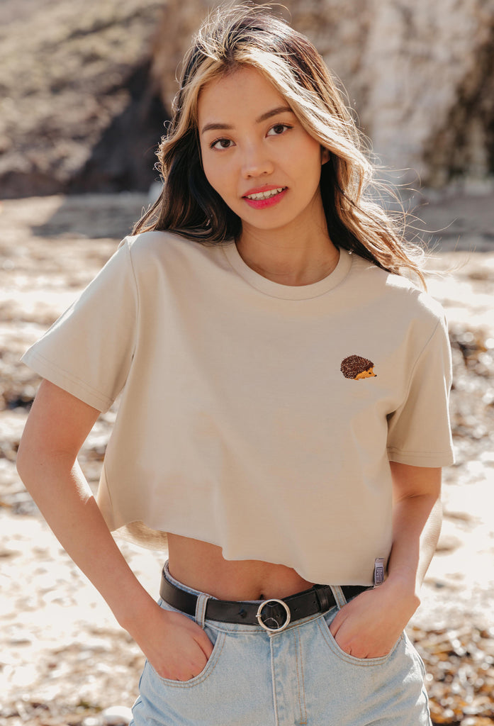 hedgehog womens cropped t-shirt Big Wild Thought