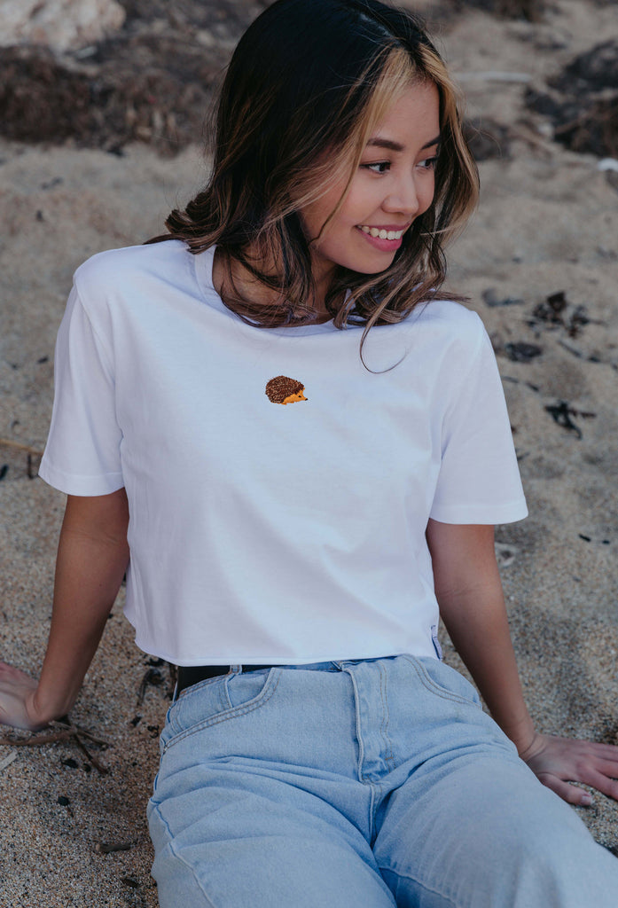 hedgehog womens cropped t-shirt Big Wild Thought