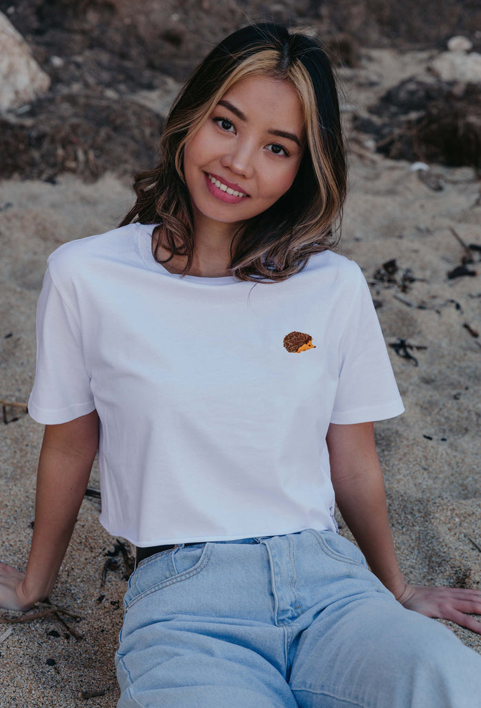 hedgehog womens cropped t-shirt Big Wild Thought