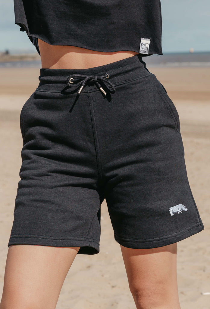 hippo womens sweat shorts Big Wild Thought