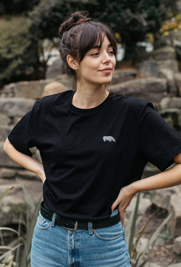 hippo womens t-shirt Big Wild Thought