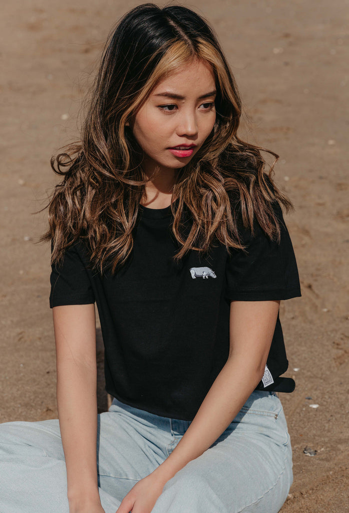 hippo womens cropped t-shirt Big Wild Thought
