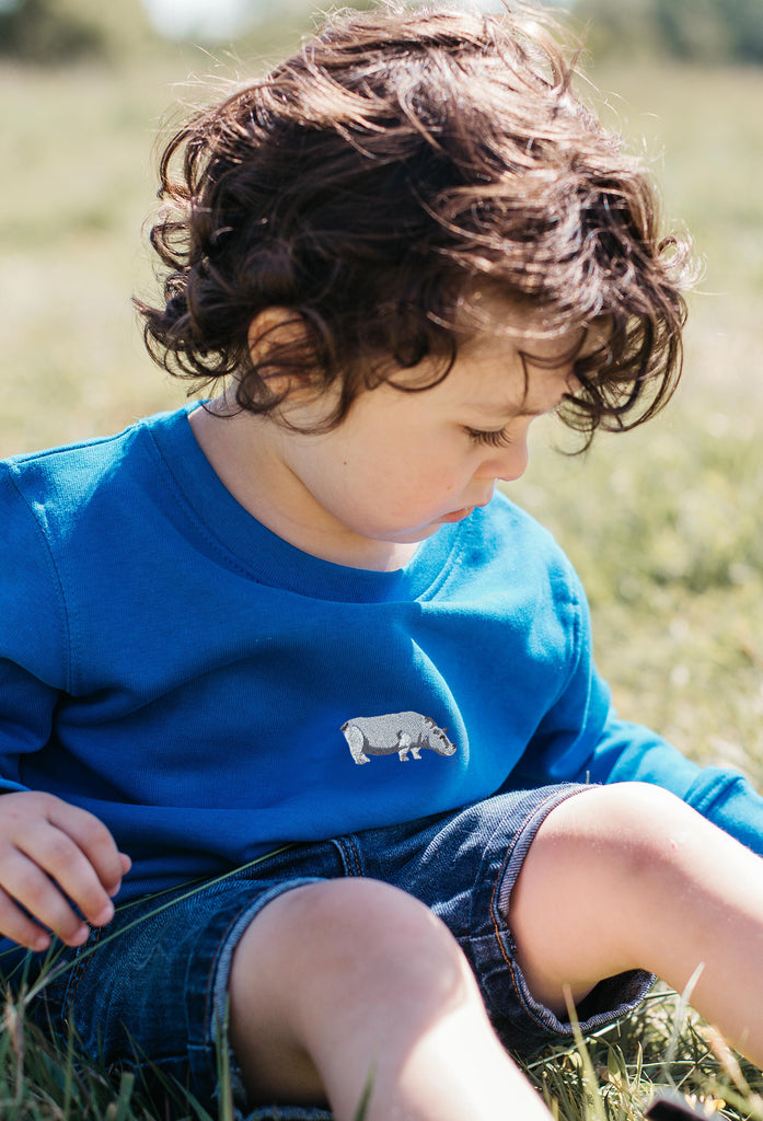 hippo childrens sweatshirt Big Wild Thought