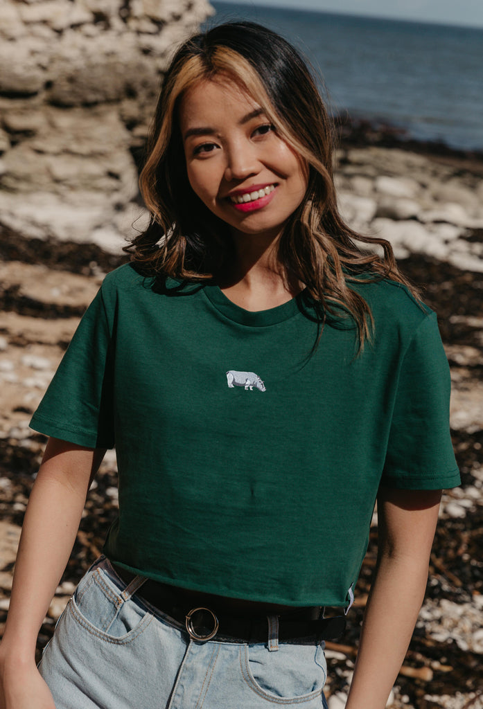 hippo womens cropped t-shirt Big Wild Thought