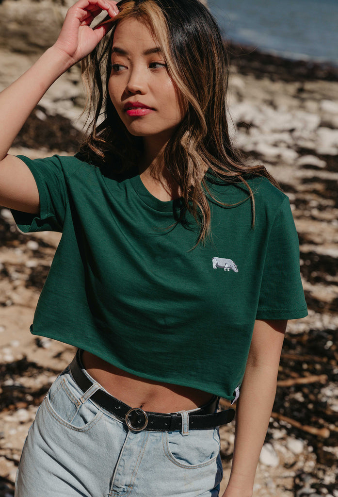 hippo womens cropped t-shirt Big Wild Thought