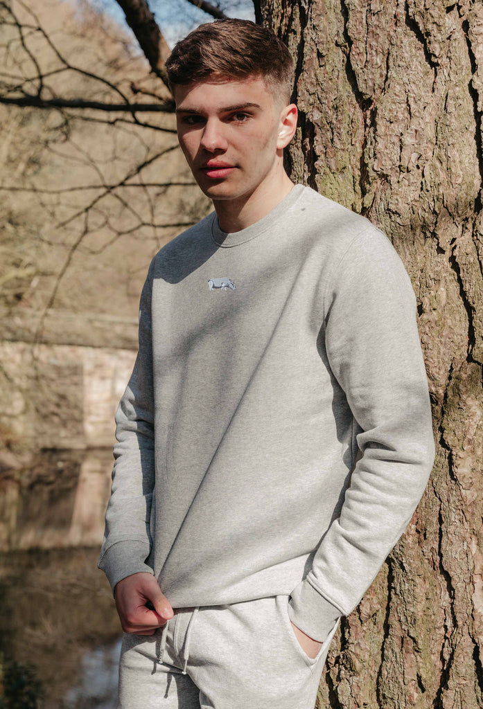 Hippo Unisex Embroidered Organic Sustainable Sweatshirt Jumper Big Wild Thought