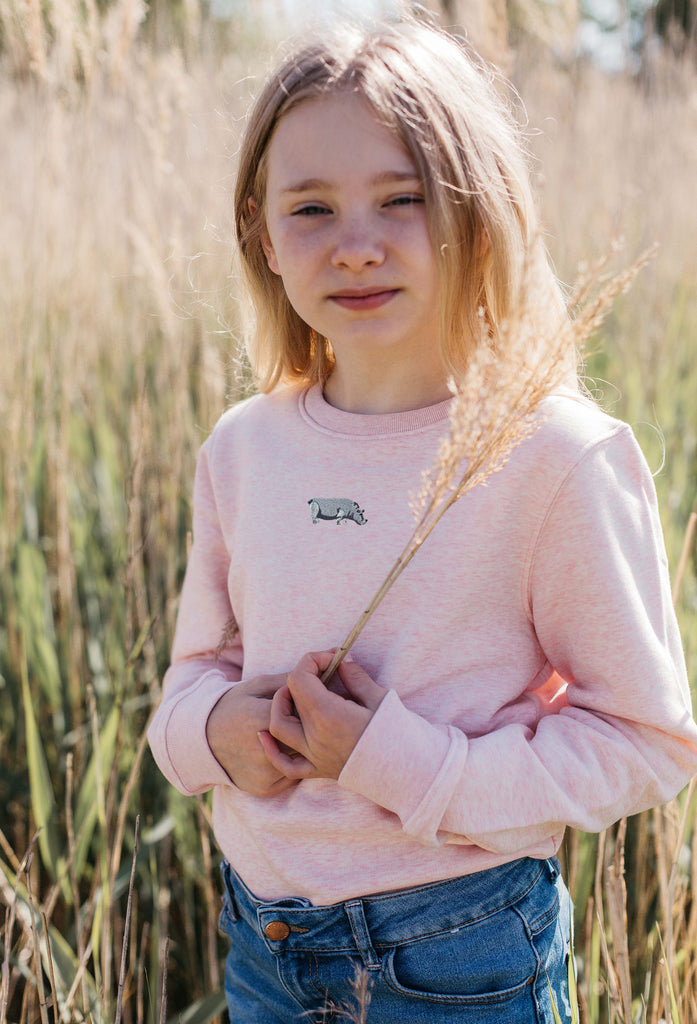 hippo childrens sweatshirt Big Wild Thought