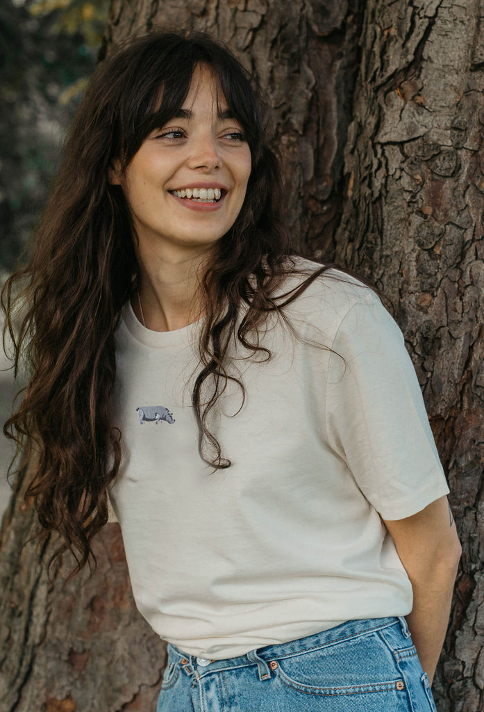 hippo womens t-shirt Big Wild Thought