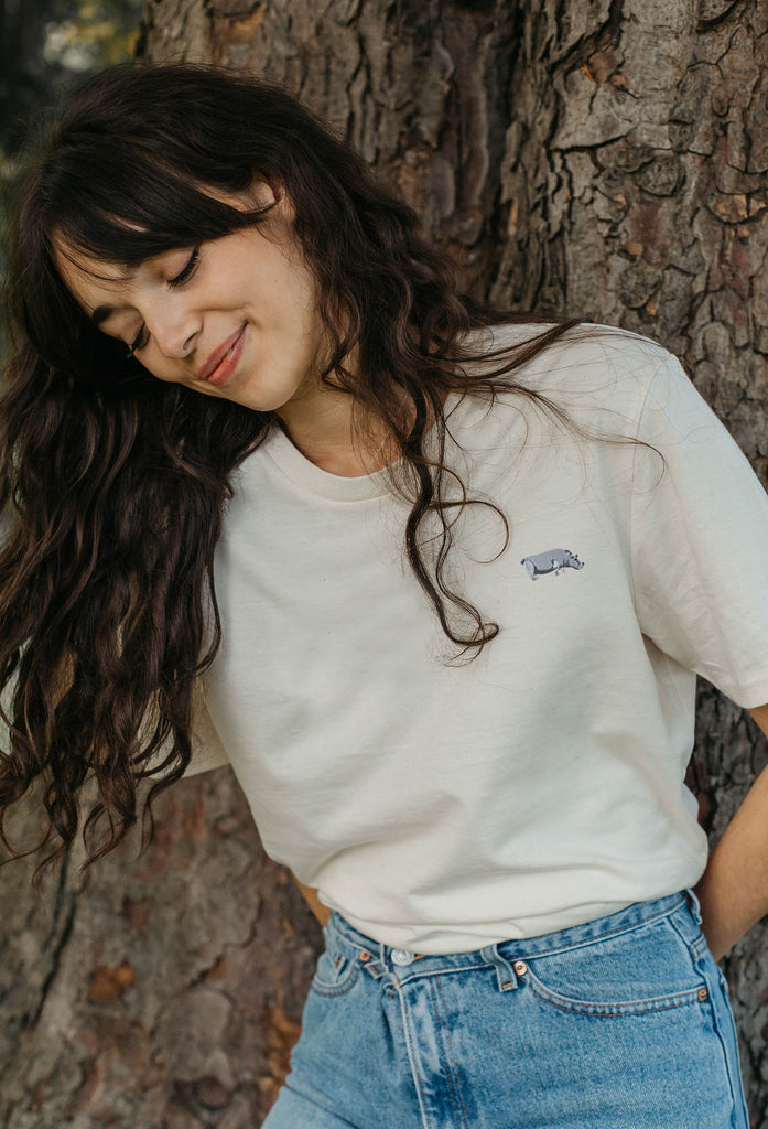 hippo womens t-shirt Big Wild Thought