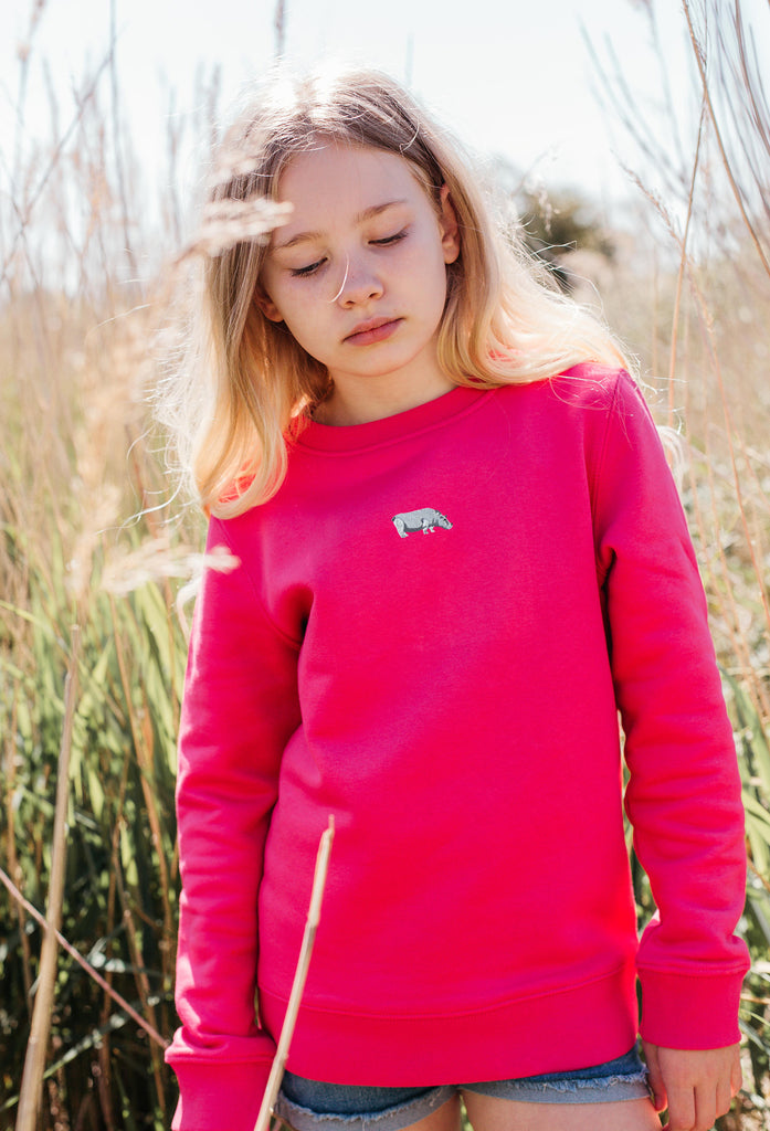 hippo childrens sweatshirt Big Wild Thought