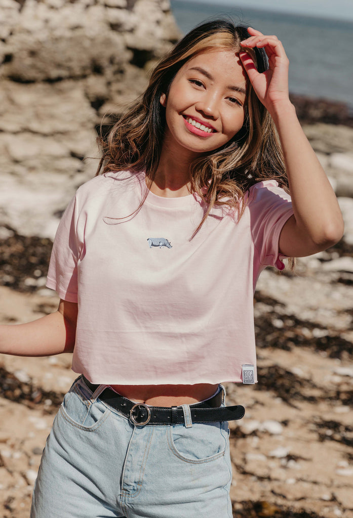 hippo womens cropped t-shirt Big Wild Thought