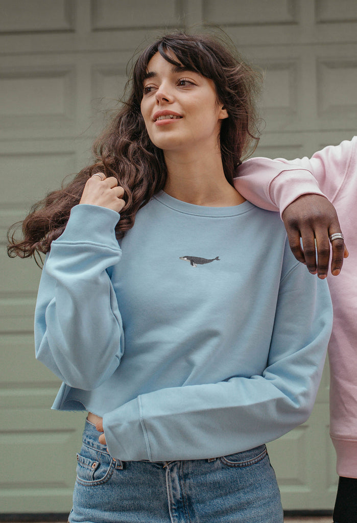 humpback whale womens cropped sweatshirt Big Wild Thought